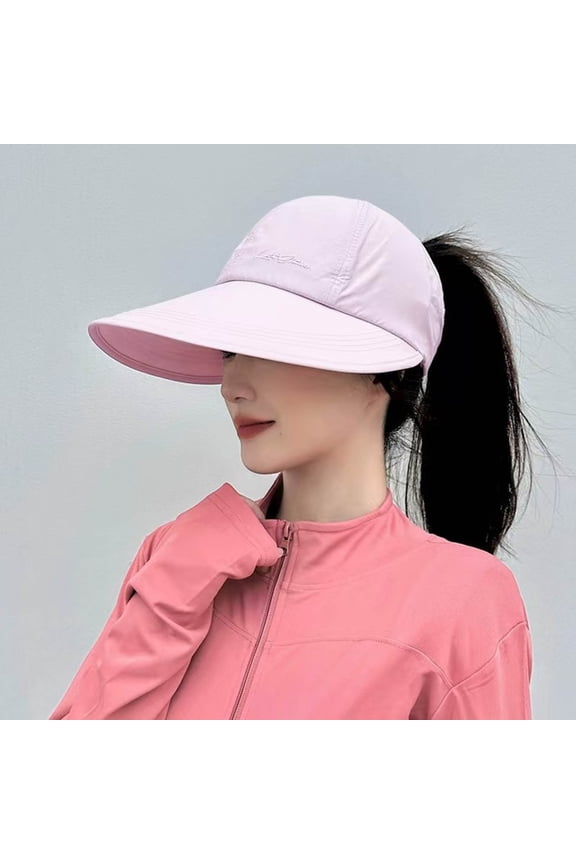 Unisex Sun Protection Hat Wide Brim for Cycling Running Hiking Outdoor Sports Fast-Drying Breathable Adjustable Size 21.3"-23.6" UV Block