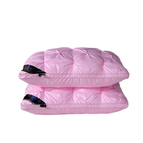 EazyTech Washable Twisted Down Alternative Pillow, Hotel Quality Bed Pillow for Back Side Stomach Sleepers, Cooling Pillow, Standard/Queen Size, Machine Washable Removable Cover Pink