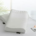 thumbnail image 1 of EazyTech White Latex Contour Pillow Memory Foam Pillow - Medium Firm Density Travel Cervical Pillows for Side Back Sleeper, 1 of 8