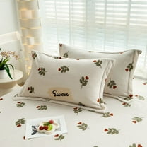 EazyTech Winter Velvet Floral Pillowcase 16x24 inch Soft Warm Thickened Pillow Cover Breathable Washable for Comfortable Sleep Beige