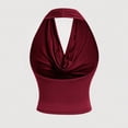 thumbnail image 1 of EazyTech Women's Convertible Halter Neck Tank Top Cowl V-Neck Sleeveless Blouse for Summer, 1 of 9