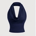 thumbnail image 1 of EazyTech Women's Convertible Halter Neck Tank Top Cowl V-Neck Sleeveless Blouse for Summer, 1 of 9