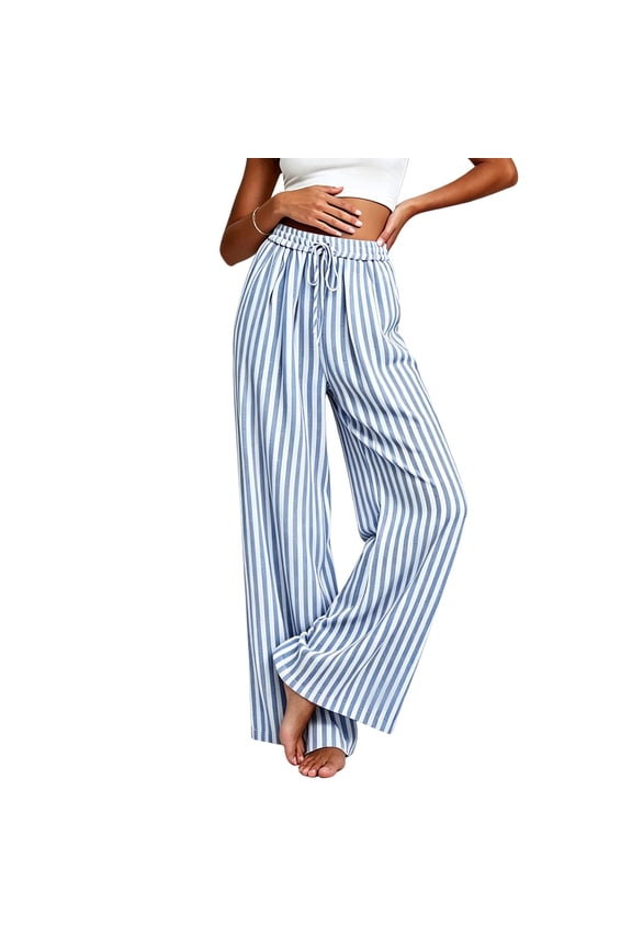 Women's Elastic Waist Casual Pants - Loose Fit Lounge Trousers for Everyday Comfort and Style