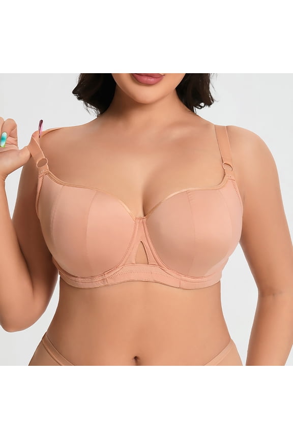 Women's Plus Size Full Coverage Non-Sag Mesh Bras with High Elasticity Band Daily Comfort Underwear H Cup Size