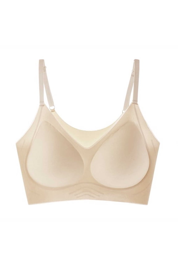 Women's Seamless Push Up Bra Backless U Shaped Supportive Lingerie With Hollow Out Mesh