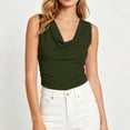 thumbnail image 1 of EazyTech Women's Sleeveless Cowl Neck Top – Solid Color with Front Ruched Detail for Summer, 1 of 6