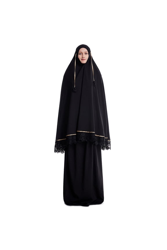 Women's Solid Color Daily Routine Long Style Headscarf Headband Headwraps Straight Skirt Set Muslim Hijab Khimar Modest Wear Flowing Wide Cut Soft Breathable Polyester