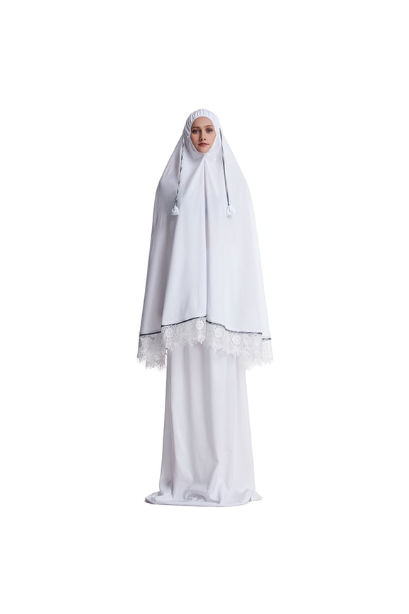 Women's Solid Color Daily Routine Long Style Headscarf Headband Headwraps Straight Skirt Set Muslim Hijab Khimar Modest Wear Flowing Wide Cut Soft Breathable Polyester