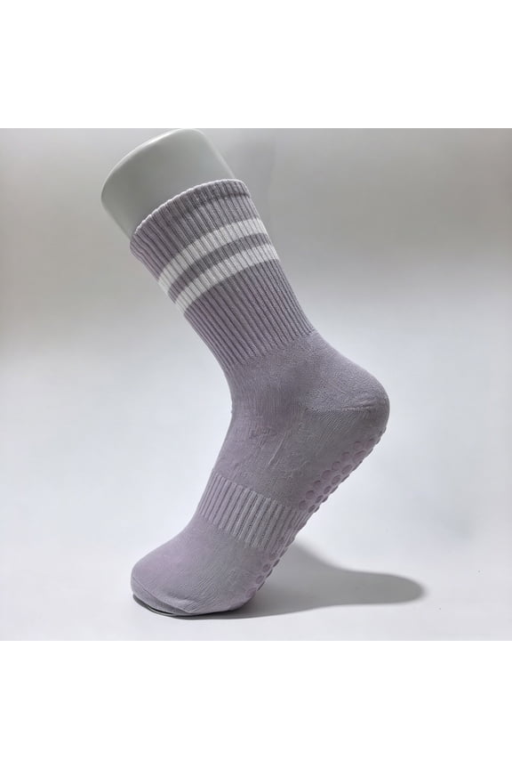 Women's Spring Summer Fashion Comfortable Non-Slip Long Socks with Stripe Detail Pilates Yoga Fitness Athletic Socks