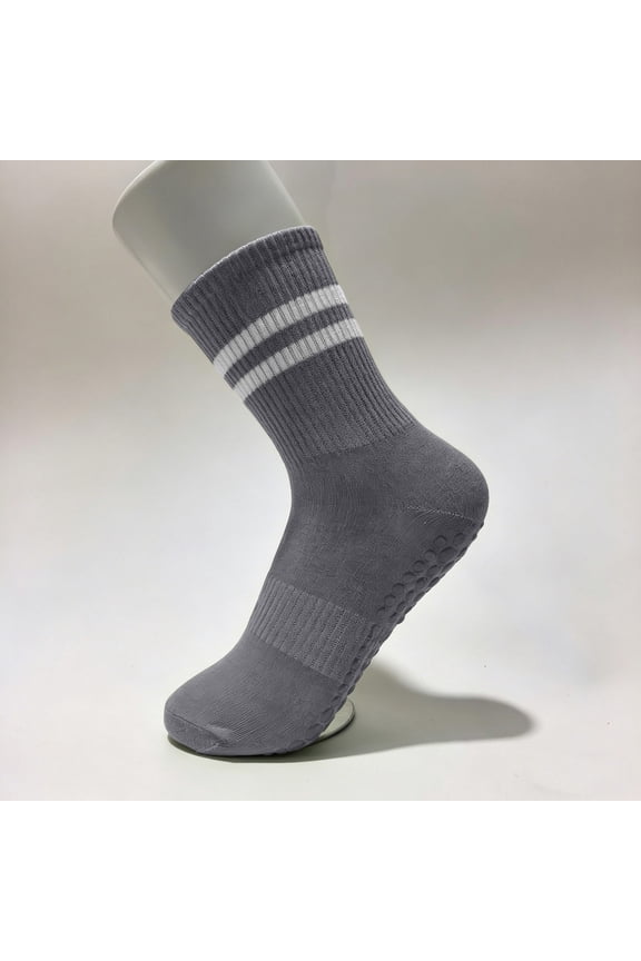 Women's Spring Summer Fashion Comfortable Non-Slip Long Socks with Stripe Detail Pilates Yoga Fitness Athletic Socks
