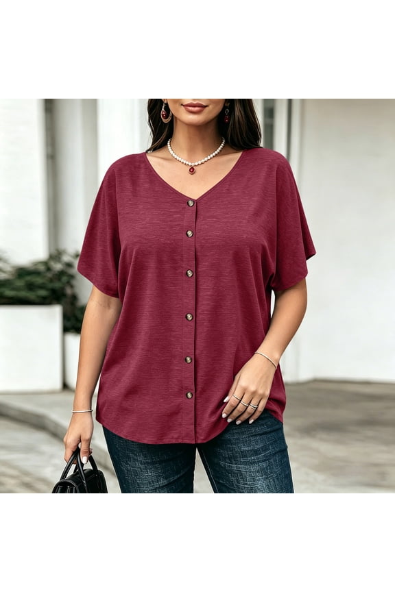 Womens-Plus-Size-Tank-Tops Summer Trendy V Neck T Shirts Casual Flowy Sleeveless Blouse Comfy Tunics Tee