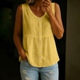 thumbnail image 1 of EazyTech Womens Tank Tops Cotton Linen Button Down Shirts V-Neck Sleeveless Gauze Cardigan Summer Casual Flowy Blouses, 1 of 6