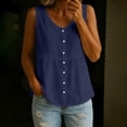 thumbnail image 1 of EazyTech Womens Tank Tops Cotton Linen Button Down Shirts V-Neck Sleeveless Gauze Cardigan Summer Casual Flowy Blouses, 1 of 6