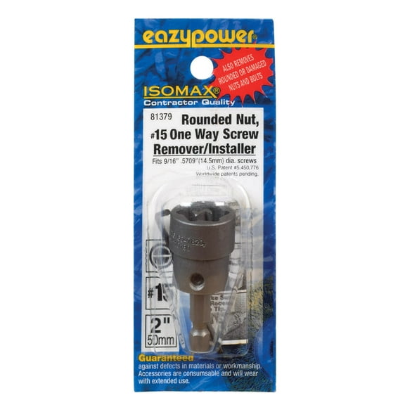 Eazypower 0.584in. #15 2in. One Way Screw Remover/ Installer, 1 Pack