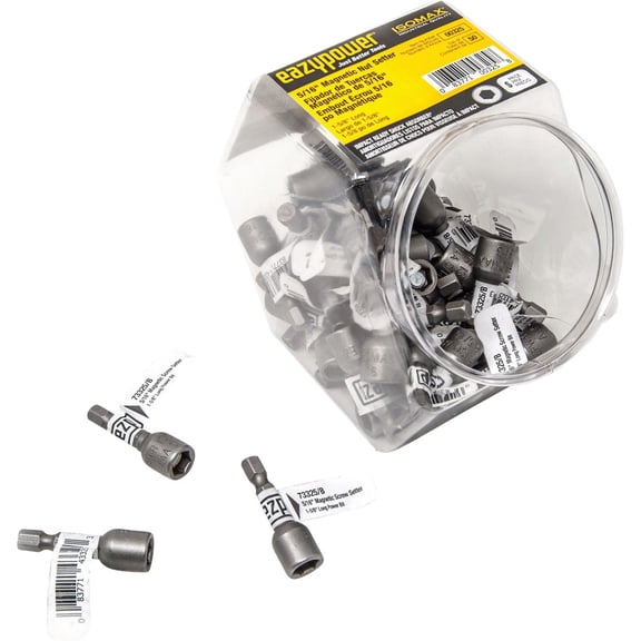 50-pack Eazypower Magnetic Nut Setter - 5/16-Inch, 1-5/8-Inch Long, 50 Pack Construction & DIY Use, Standard Hardware Spec