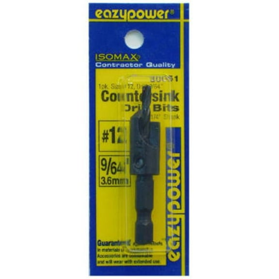 Eazypower 30051 #12 9/64" Countersink Drill Bit with Adjustable Hole Depth and 1/4" Hex Shank 1 Pack