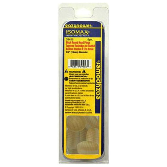 Eazypower 30361 Isomax Dowel Plug, Round Head, Birch, 3/4-In., 8-Pk. - Quantity 6