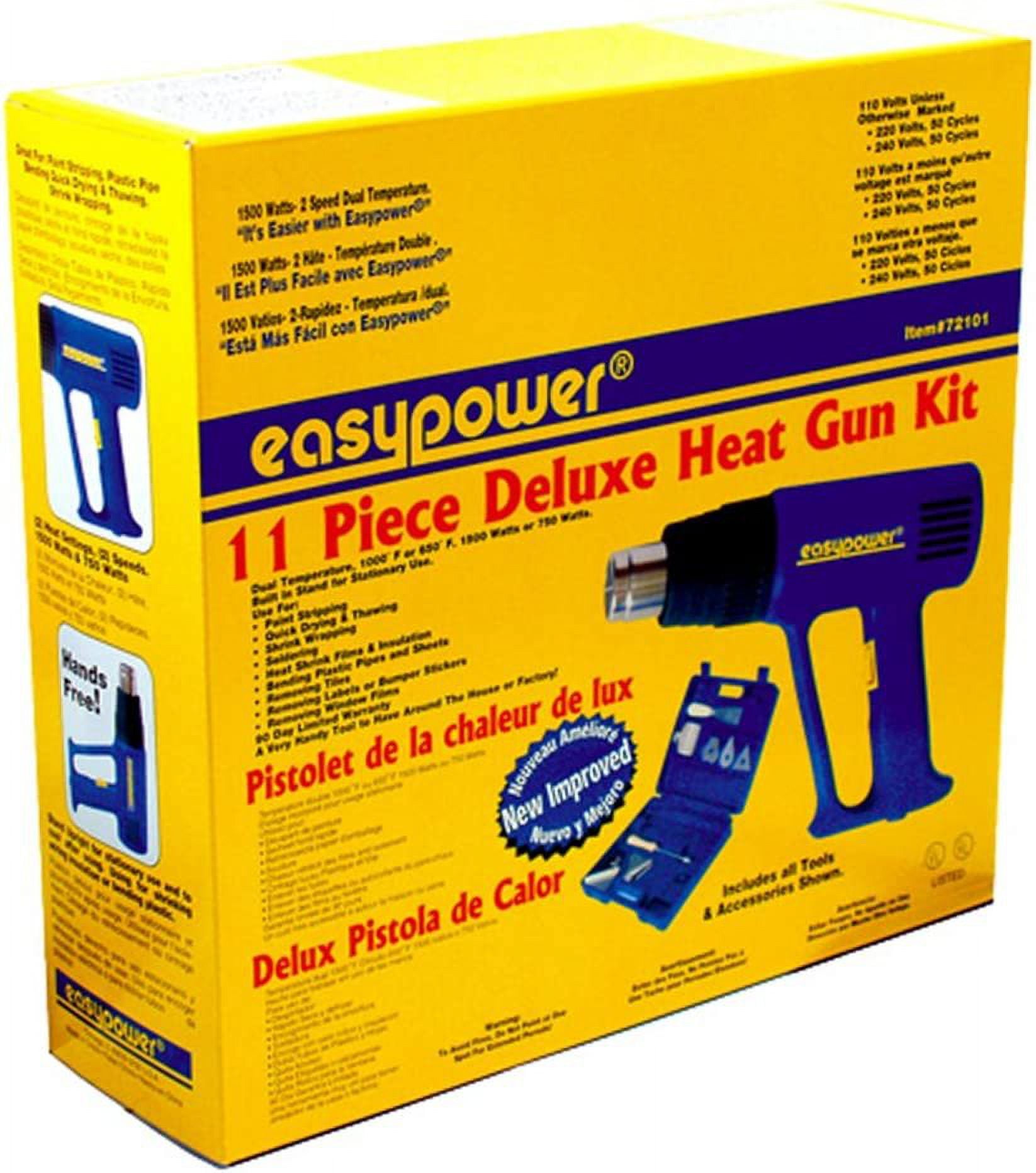 Eazypower 72101 11Piece Deluxe Heat Gun Kit, 1 Kitper Pack