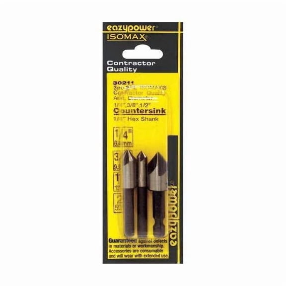 Eazypower Countersink Set,1/4,3/8,1/2",3 pcs. 30211