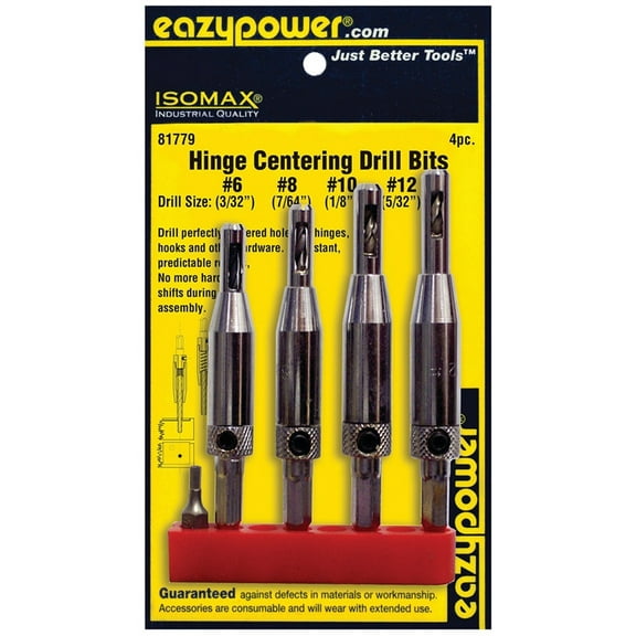 Eazypower Hinge Centering Bits Set, 4Pc