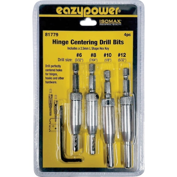 Eazypower Hinge Centering Bits Set, 4Pc
