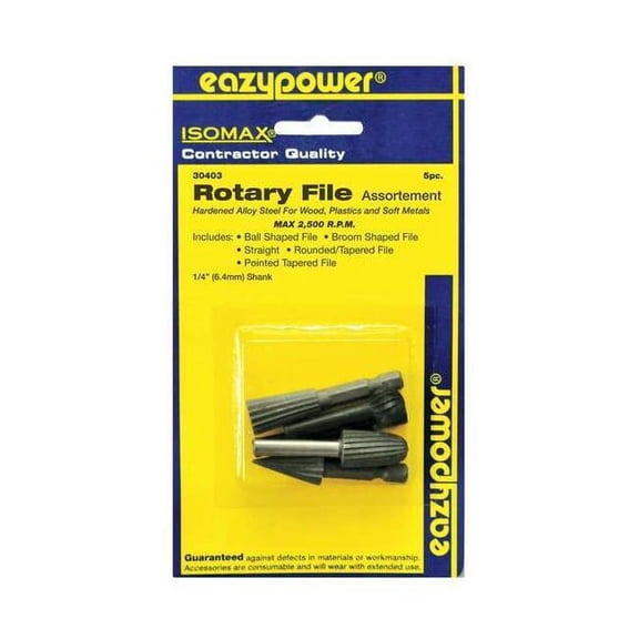 Manufacturer Varies Rotary File Set,1/4" Shank Dia 30403