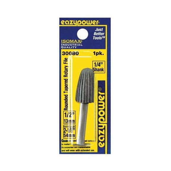 Rounded Tapered Rotary File,1/2in.,1pcs. 30080