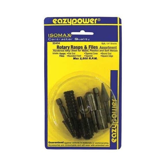 Manufacturer Varies Rotary File and Rasp Set,1/4" Shank Dia 30404