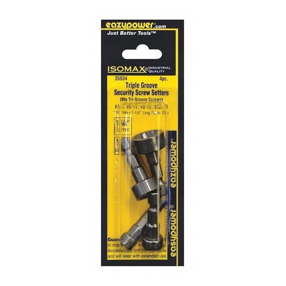 Manufacturer Varies 4 Piece Screwdriver Bit Set, 1/4" 35934