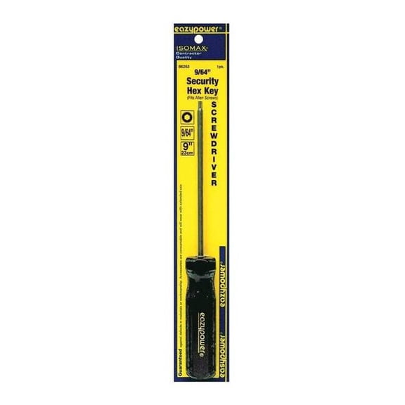 Eazypower Tamper Resistant Hex Screwdriver 9/64 in Round 86253