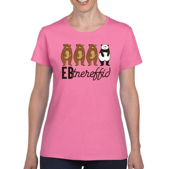 Eb Tnereffid. Panda Bear T-Shirt Women -Smartprints Designs, Female x-Large