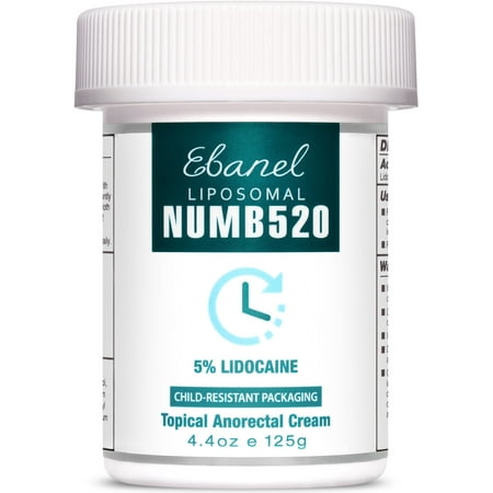 Ebanel 5% Lidocaine Numbing Cream Numb520 Anesthetic Pain Relief 4.4oz