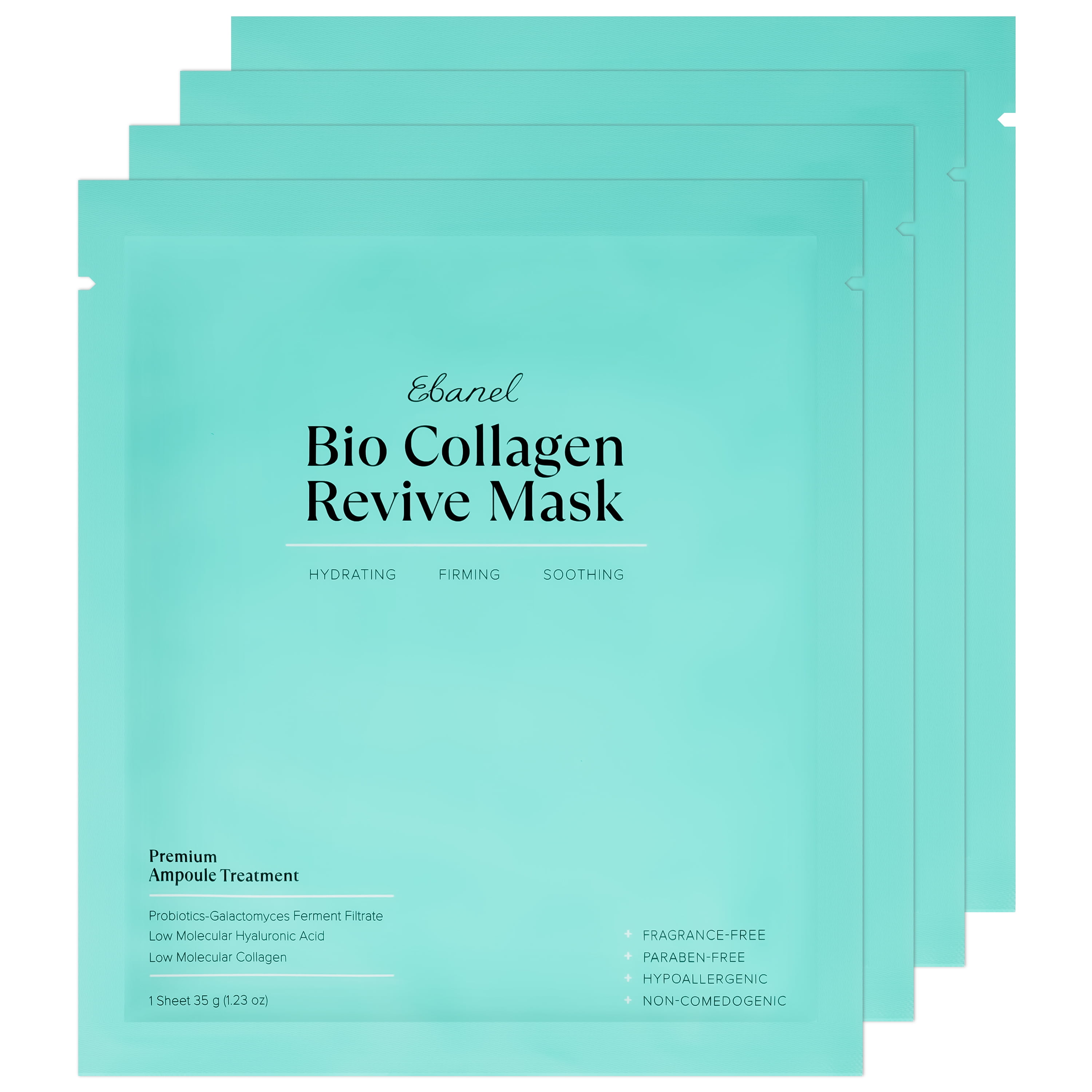 Ebanel Bio Collagen Face Mask, 4-Pack Hydrating Face Masks with 7 ...