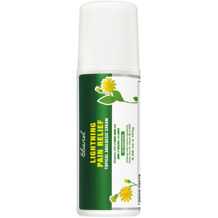Ebanel Pain Relief Cream Roll On 3.56oz Arnica Menthol Arthritis Pain  Relief Muscle Rub