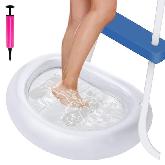 Ebaokuup 1 Pack Inflatable Pool Ladder Foot Bath Basin for Clean Feet & Spa