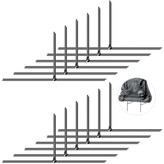 Ebaokuup 12 Pcs Halloween Tombstone Stakes, 6.6" x 3" T-Shaped Metal Ground Stakes