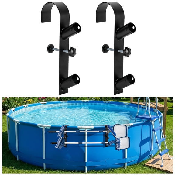 Ebaokuup 2 Pcs Adjustable Pool Skimmer Pole Hooks for Hanging Tools