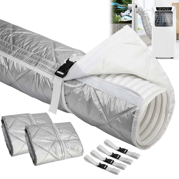 EBaokuup 2Set Quilted Portable AC Hose Cover, Fits 5.9" Hoses with Straps
