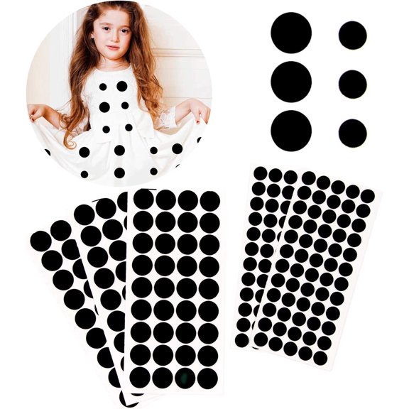 EBaokuup 200+ Pieces Black Adhesive Felt Circles, Black Self-Adhesive Felt Sticker for Halloween DIY Projects, Professional Craft Finishing (0.5 and 0.75 Inch)