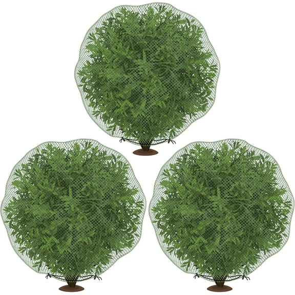 Ebaokuup 3 Pcs Deer Netting for Shrubs- 7.8 x 7.8 Ft Deer Plant Netting Cover- Reusable Garden Plants Mesh Netting to Protect Undershrub Plant from Deer, Birds and Other Animals