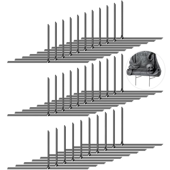 Ebaokuup 32 Pcs Halloween Tombstone Stakes, 6.6" x 3" T-Shaped Metal Ground Stakes
