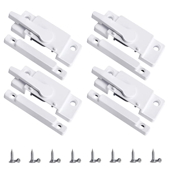 EBaokuup 4 Pack Window Sash Locks, White Cam Locks for Sliding Windows