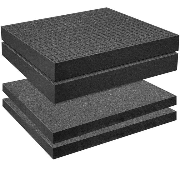 Ebaokuup 4 Pcs 16" Pick Apart Foam Inserts, 2 Sizes with Bottom for Cases Storage
