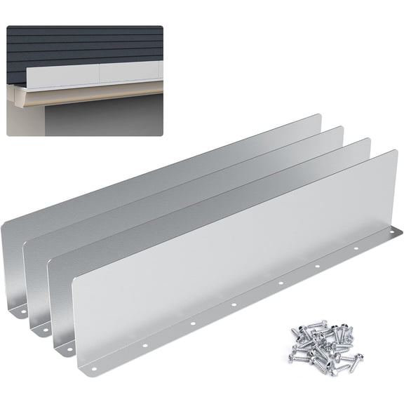 Ebaokuup 4 Pcs Gutter Valley Splash Guard,Straight Rain Diverter Roofing Gutter Guards,Rain Drip Gutter Guard for House Shingle Roofs Corner (4),4 Pcs