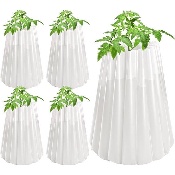 Ebaokuup 5 Pcs Insulating Plant Protectors Cover- 18.3 x 18.3 Inch Gardener Early Season Plant Insulators- Water Freeze Protects Plants for Winter Protection Against Frost Cold Weather
