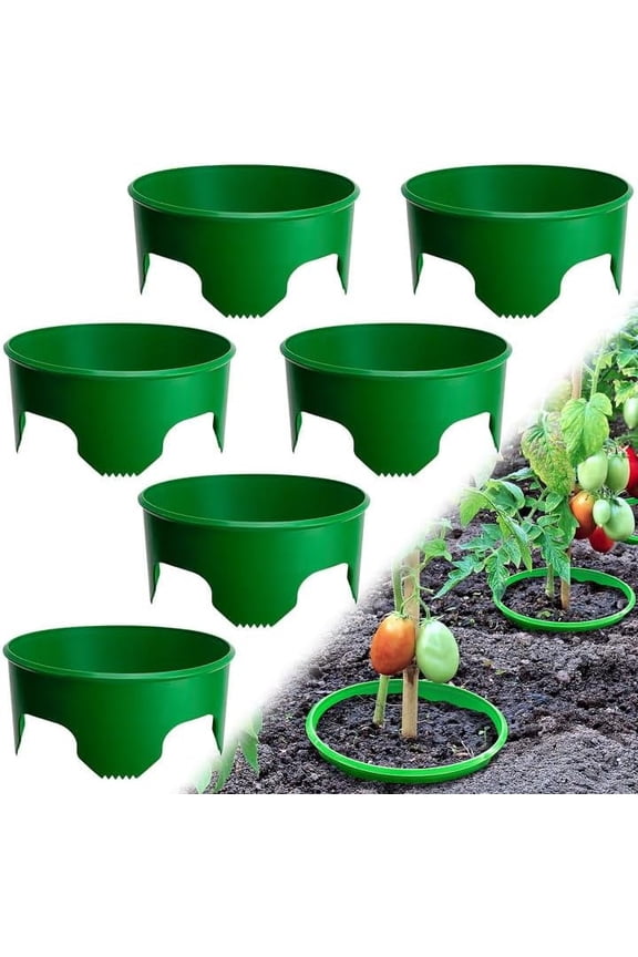 6 Pcs 10inch Planting Grow Rings,Protective Round Edging for Garden to Separate Rocks and Pests, for Vegetables, Herbs and Flowers
