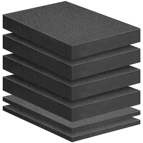 Ebaokuup 6 Pcs Pick Apart Foam Inserts, 2 Sizes Pluck Cube Sheet with Bottom for Cases