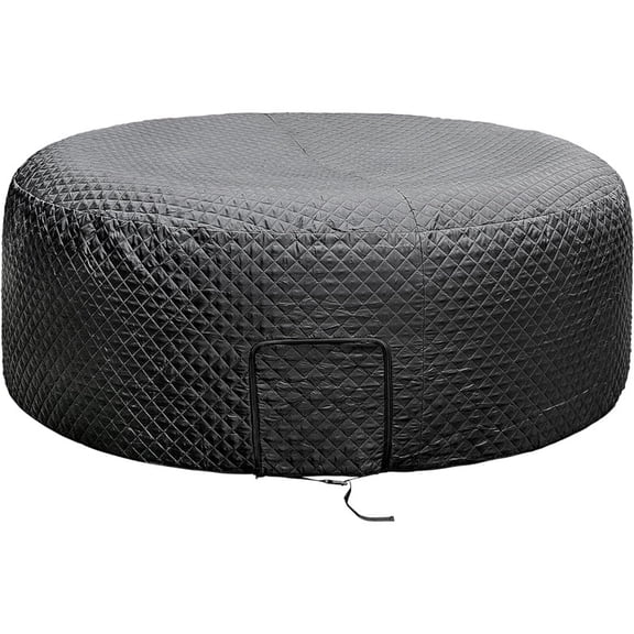 Ebaokuup 67'' x 27'' Insulated Inflatable Hot Tub Thermal Cover, Energy Efficient Hot Tub Cover with Handles and Straps, Portable Hot Tub Spa Full Coverage for Keeping Warm and Dustproof,Black-Round