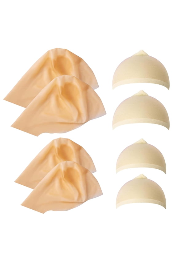 8 Pcs Latex Bald Caps with Wig Cap for Halloween Costume