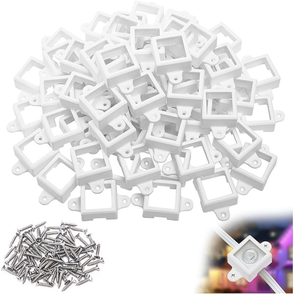 Ebaokuup 80 Pcs H705 LED Light Mounting Brackets with Screws, White Waterproof